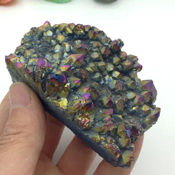 

TT419(322g) Electroplating Colorful Quartz Crystal Minerals Stones Healing Crystal Cluster Specimen Decoration Hot Sale