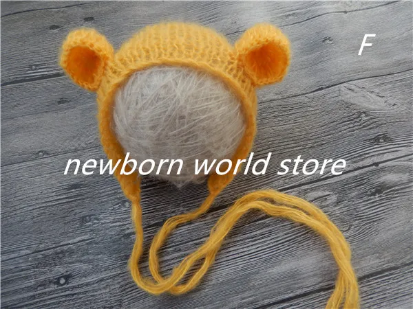 Новорожденная фотография Реквизит шляпа, мохеровая шапочка
