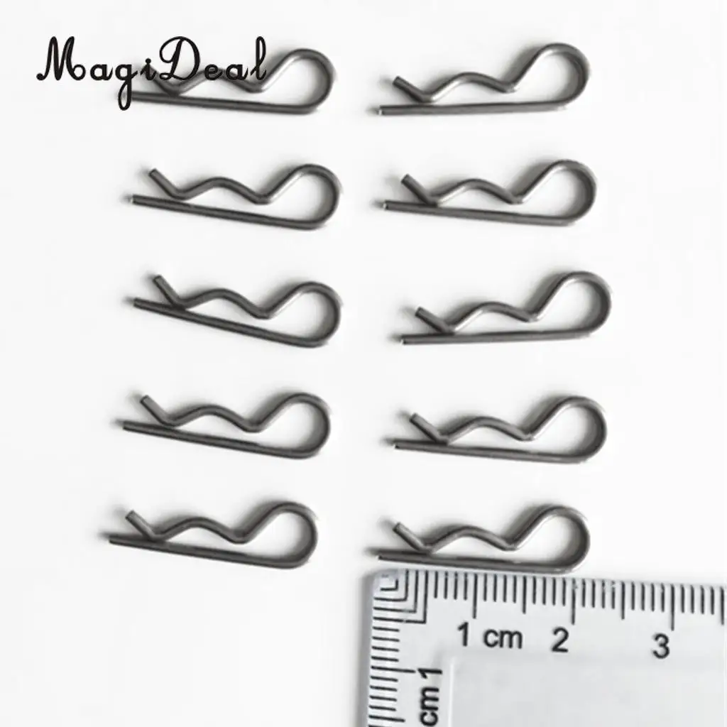 MagiDeal Strong Durable 10Pcs Marine Stainless Steel R Retaining Clip Spring Cotter Pin 1.2x22mm for Rowing Sailing Boating Acce
