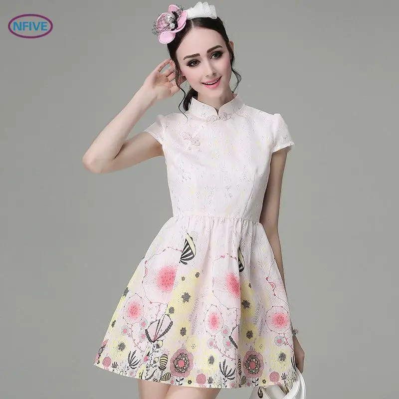 Robe Douce Gratuite Robes Nouveau 1 Eugen Cheongsam 2017 Marque Nfive Style Fil Livraison D'été nN8ymwv0OP
