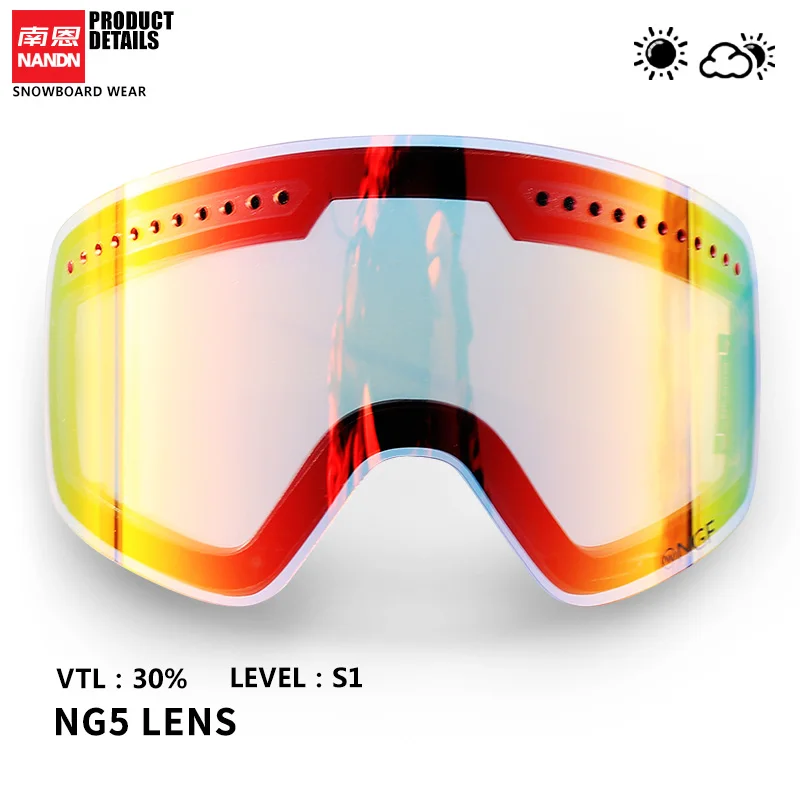 NANDN зимние лыжные очки двойной слой незапотевающий и анти UV400 подходит для NG5