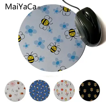 

MaiYaCa My Favorite A Smiling Cartoon Bee Laptop Gaming Mice Mousepad Gamer Speed Mice Retail Small Rubber Round Mousepad