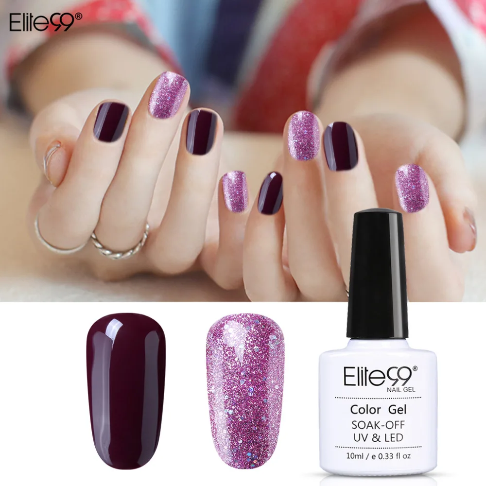 

Elite99 2 pieces/lot 10ml UV Gel Nail Polish DIY Nail Art Salon Long Lasting 2 Colors Soak Off Gel Lacquer Nail Art Design