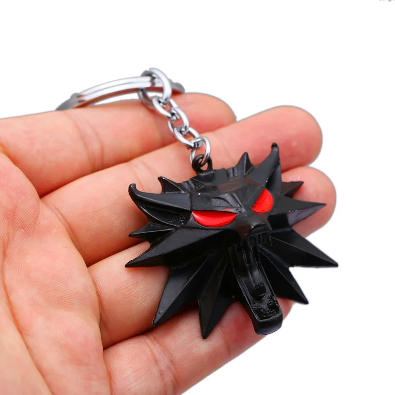 

Witcher 3 Keychain Wild Hunt Wolf Shape Key Ring Holder Porte Gift Jewelry