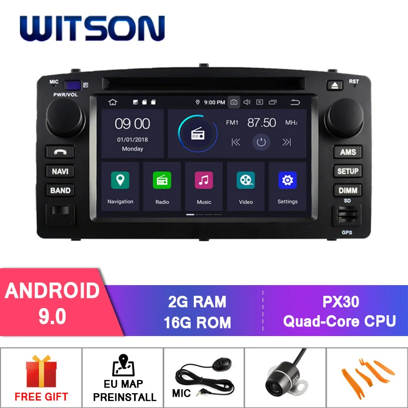 WITSON Android 9,0 4 Гб ОЗУ+ 64 Гб Вспышка 8 Восьмиядерный автомобильный DVD для TOYOTA COROLLA 2004-2007 gps навигация+ DVR/wifi+ DSP+ DAB+ OBD