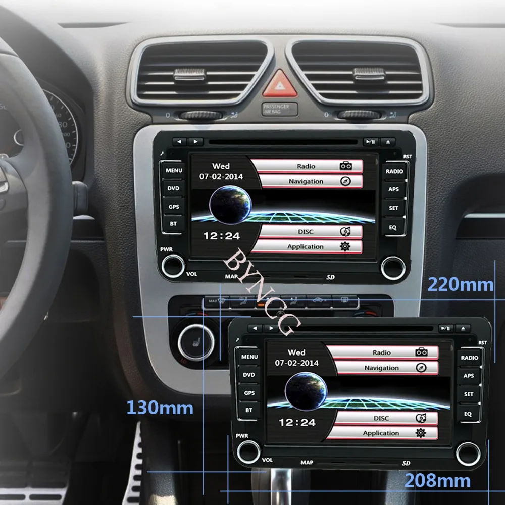 BYNCG 7 дюймов Сенсорный экран 2din автомобильный DVD для VW Golf Polo Passat Tiguan CADDY сиденье с gps
