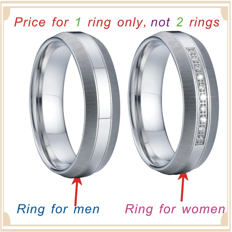 Unique white gold color wedding band matching Couple Rings Bridal Pair Alliance his and hers promise ring sets bijoux (2)