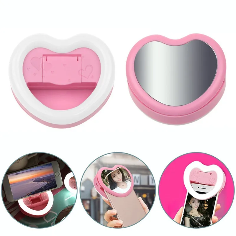 

USB charge Selfie Ring Light Clip Mirror Flash Led Camera Phone Holder Photography Enhancing Photography for Smartphone Tablet