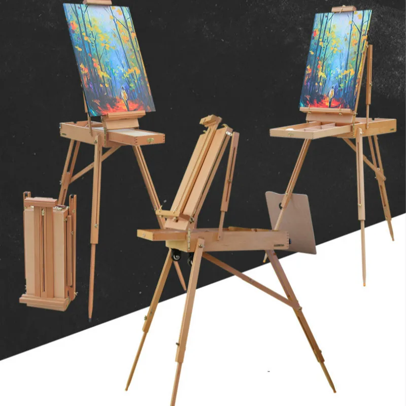 Professional Folding Art Artist Wood Box Easel Painting Hardware