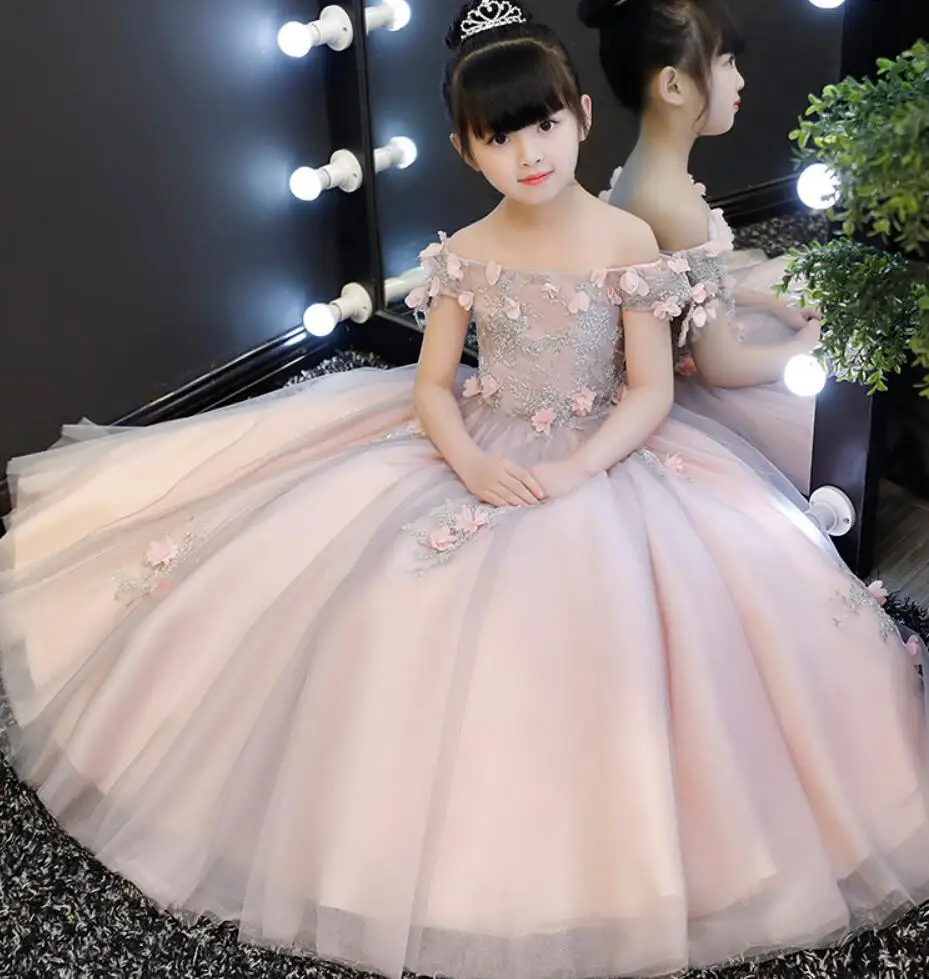 Flower Girl Dress Princess Kids Party Pageant Communion Wedding Birthday Dresses 