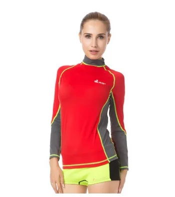 

Sexy Female Long Sleeve Lycra Diving Shirts Women Waterproof Sport Surfing Beach Wear Bathing Suits SwimWear Rashguard Tops