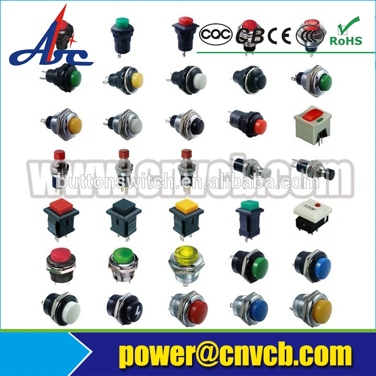 PS20 popular PBS-33B black/red/green/yellow/orange/blue/white button 220v momentary ON 12mm pushbutton switch