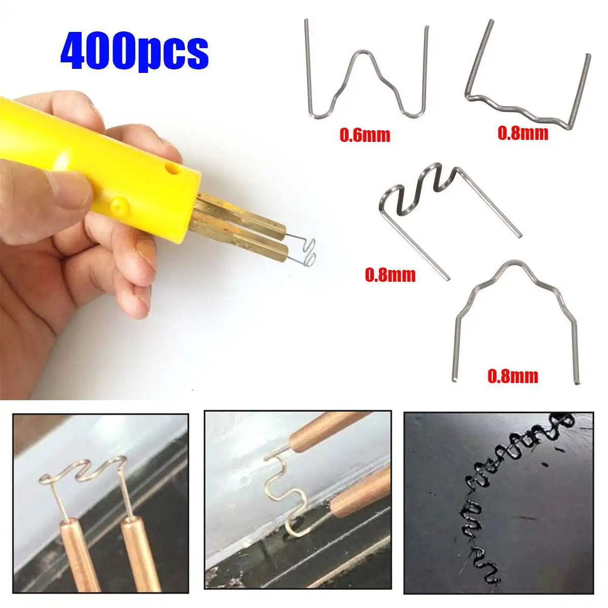 400 шт 100 шт/Тип сохраняющая тепло, термо скобы Ремонтный комплект для горячего степлера бампер авто для крыла сварщиков