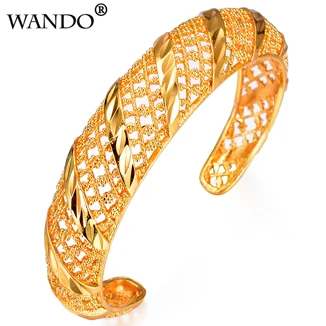 Wando Браслет-манжета и браслеты с арабским цветком золотого цвета для женщин и мужчин свадебных браслетов винтажная Этническая бижутерия - Окраска металла: 5