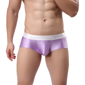 

WOXUAN Brand Male Underwear Bright Silky Men Underwear Cueca Boxer Short Calzoncillos Hombre Underpants Underwear Men Boxrs