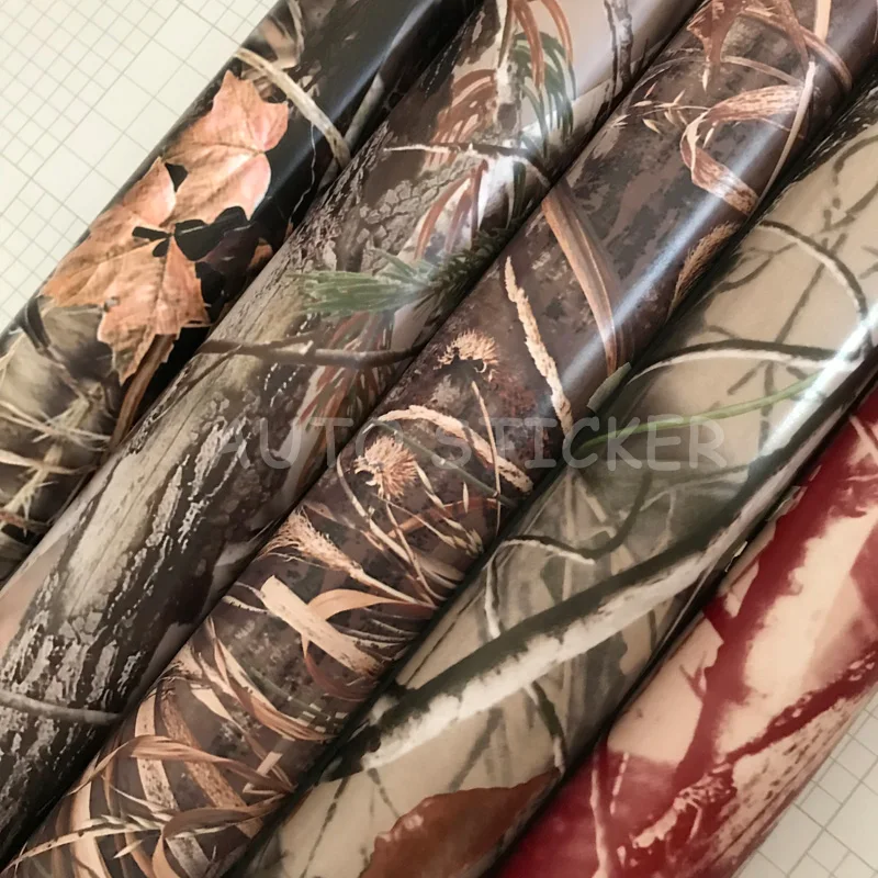 Виниловая автомобильная пленка с камуфляжным рисунком дерева ПВХ клейкая