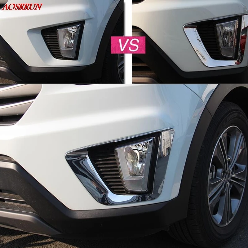 

front fog lights covers ABS trim sticker car-Styling Exterior decoration products accessory For Hyundai ix25 Creta 2015 2016