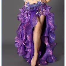 Новое поступление танец живота костюмы сексуальные старшие опрессовки пряжи юбка танец живота для женщин юбка танец живота