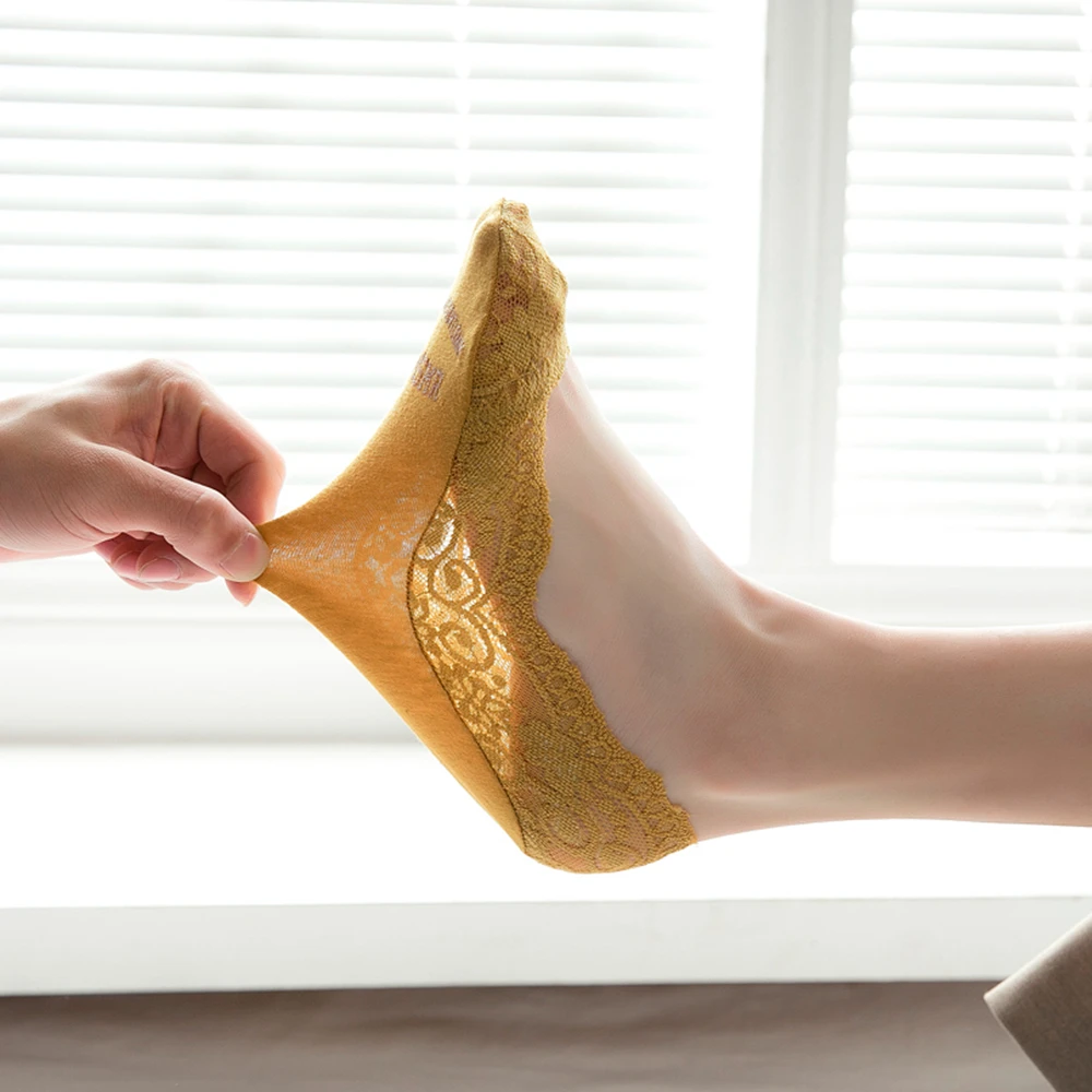 1 пара г. летние женские кружевные носки-следки невидимки из хлопка Нескользящие тапочки нескользящие носки силикагелевые носки с низким вырезом