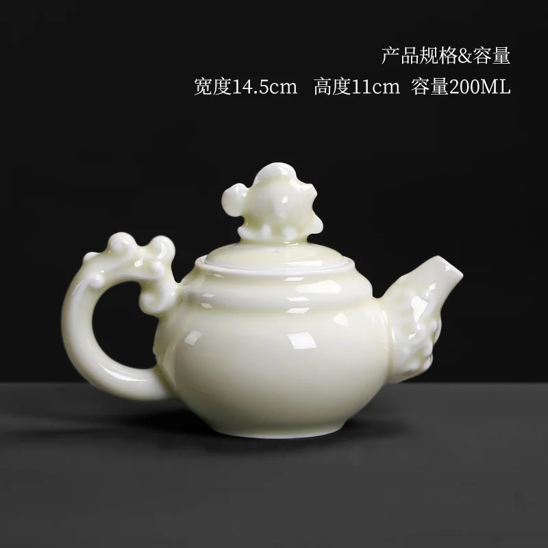 

Celadon teapot Chinese kung fu tea set household minimalist creativity single pot personality ceramic large kettle teaware