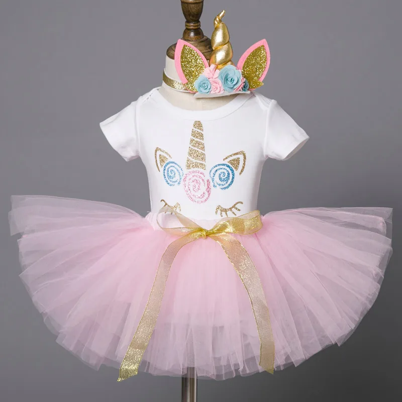 

My Baby Girls Clothing Unicorn Dress for Baby Christening Gown Baptism Girl Colorful Unicorn 1 Year Birthday Dress for Girls