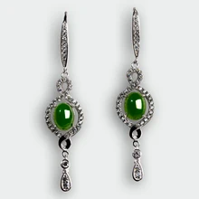 Настоящий натуральный и натуральный нефрит кулон серьги ювелирные изделия серьги яйцо инкрустированное Ювелирное Украшение из нефрита серьги, серьги женские модели