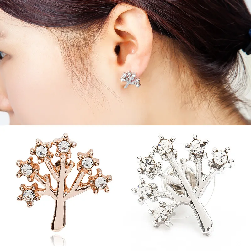 Earrings Christmas tree earrings creative exquisite earrings life tree earrings female Rhinestone EH047