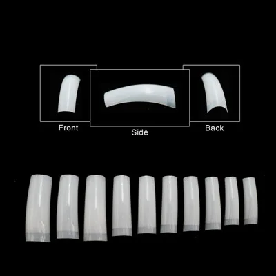 500 длинные Типсы для дизайна ногтей Французский прозрачный наконечник ABS Искусственный Полный Поддельные Профессиональные украшения для ногтей маникюр - Цвет: Natural