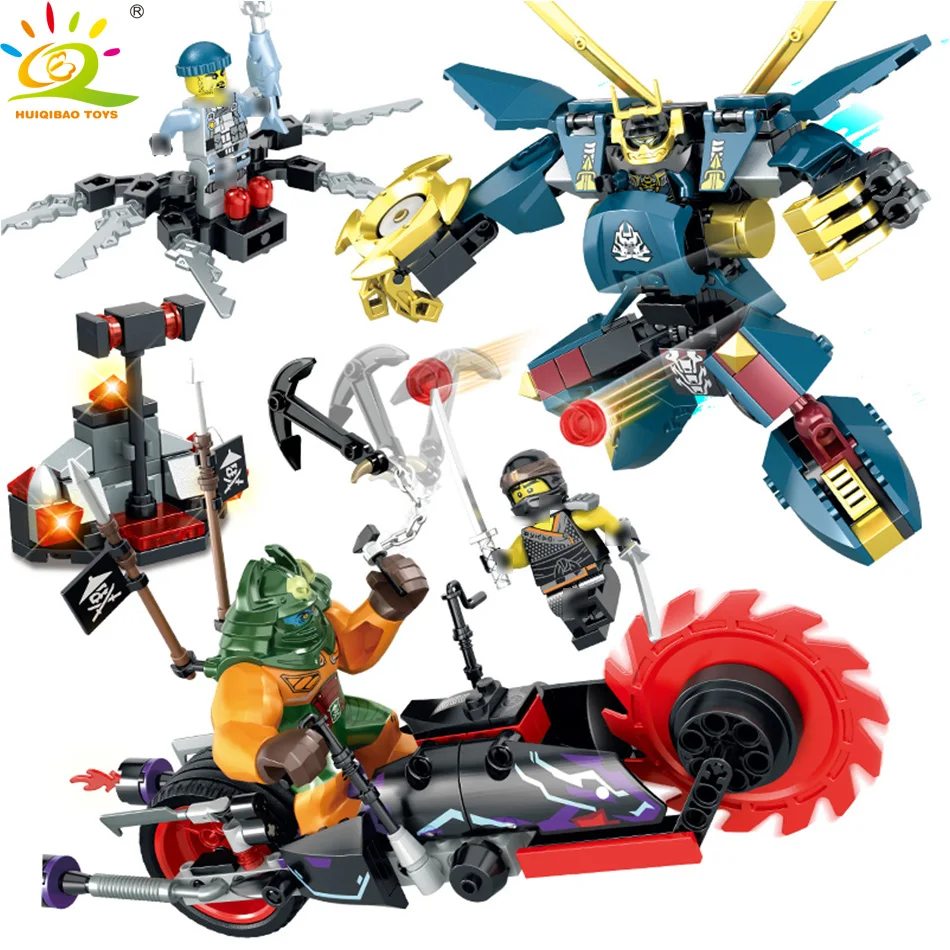 

389pcs Ninjaed Mech Robots Building Blocks set Compatible Legoing Ninjagoes Figures DIY Bricks Educational Toys for children Boy