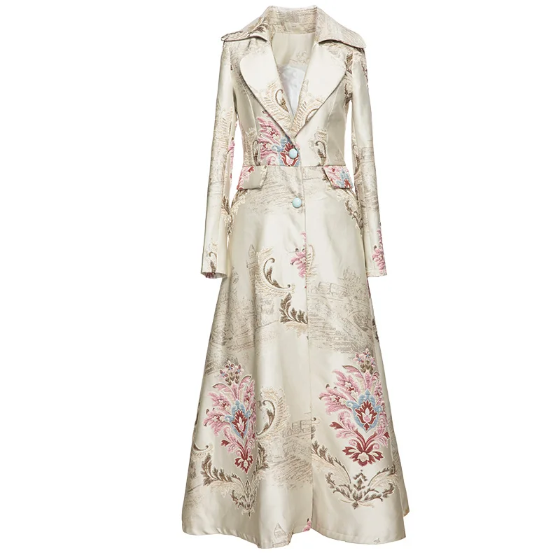 

Casaco Feminino 2019 Spring Autumn Fashion Windbreaker Plus Size Long Coat Women Vintage Patterns Single Breasted Coat Trench