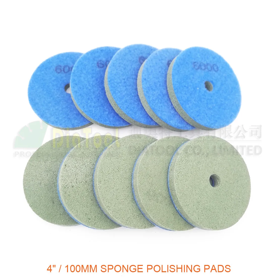 DIATOOL DIATOOL 10pcs/pk 100MM Sponge Diamond Polishing Pads For Soft Stone Marble Artificial Stone Terrazzo Grit#6000 Dia 100MM