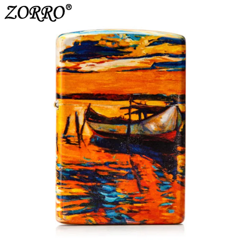 

Kerosene cigarette lighter Oil Petrol gasoline Refillable lighter Oil Wick Flip Top ZORRO high quality to be gift