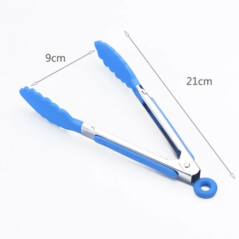 

8 Inch Kitchen Tongs With Silicone Tips Non-Stick Stainless Steel Silicone Food Tongs For Cooking BBQ Salad Bread Steak Ice Cube