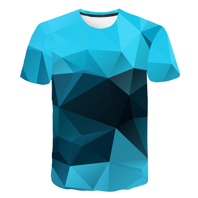 

2018 new brand funny design Blue crystal 3D printed t-shirt for boy 2018 arrive short sleeve kids t shirt teenage tops