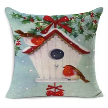 Merry Christmas Linen Cushion Cover Decorativi Almofadas Decorative Pillows Cover For Chair Car Cojines Decorativos Para Sof Merry Christmas Linen Cushion Cover Decorativi Almofadas Decorative Pillows Cover For Chair Car Cojines Decorativos Para Sof
