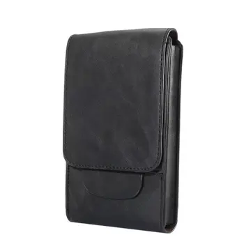 

6.5" Crazy Horse Pattern 3 Layers Casual Hanging Pocket Men's Belt Waist Case With Loops For iPhone 11 pro max/XS MAX/8 7 6 Plus