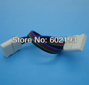 

LED Strip conector with 15cm long wire,10mm width for 5050 SMD rgb led strip;no need soldering