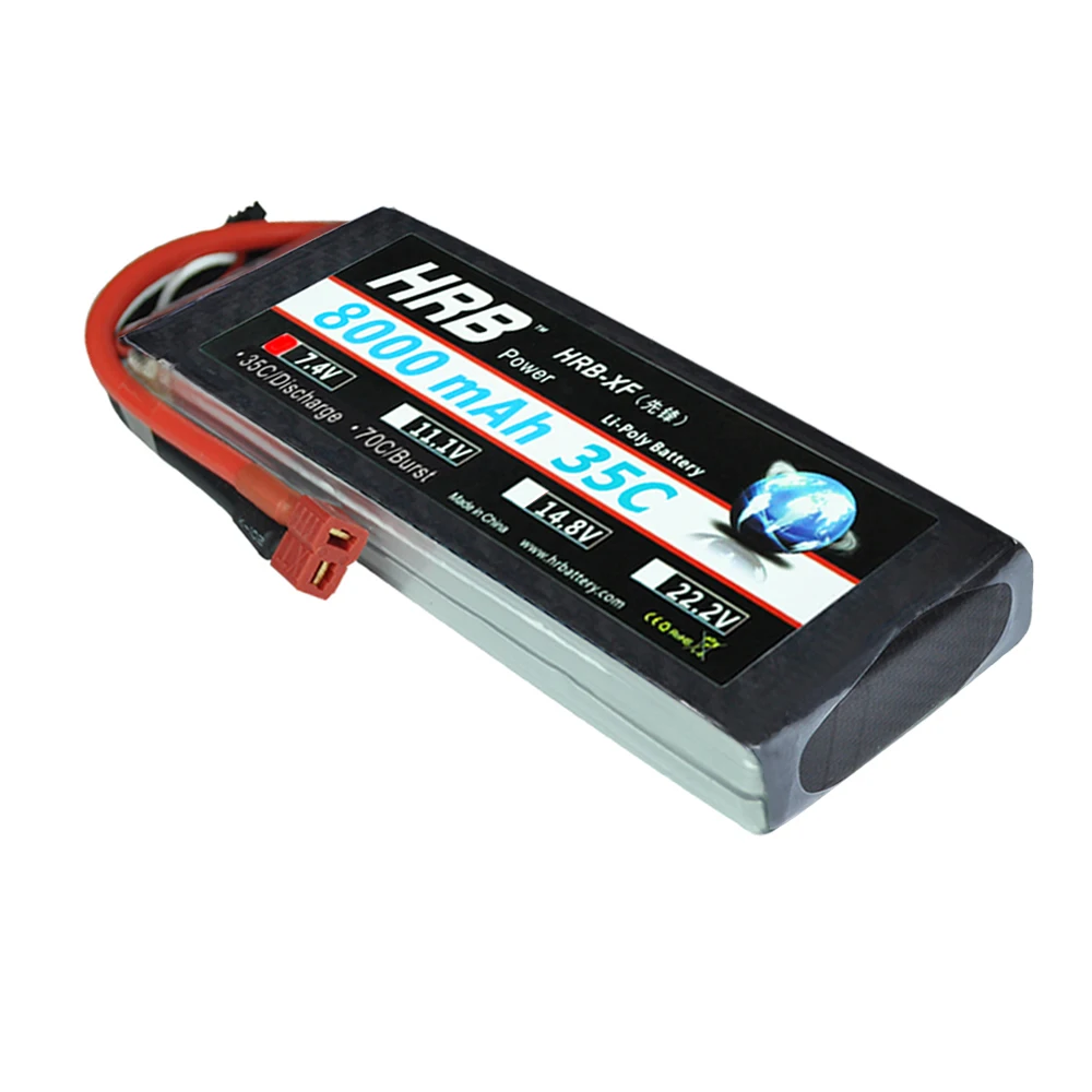 HRB RC Lipo 2S 3S 4S 5S 6S батарея 7 4 V 11 1 14 8 18 5 22 2 8000mAh 35C 70C XT60 вилка для радиоуправляемого