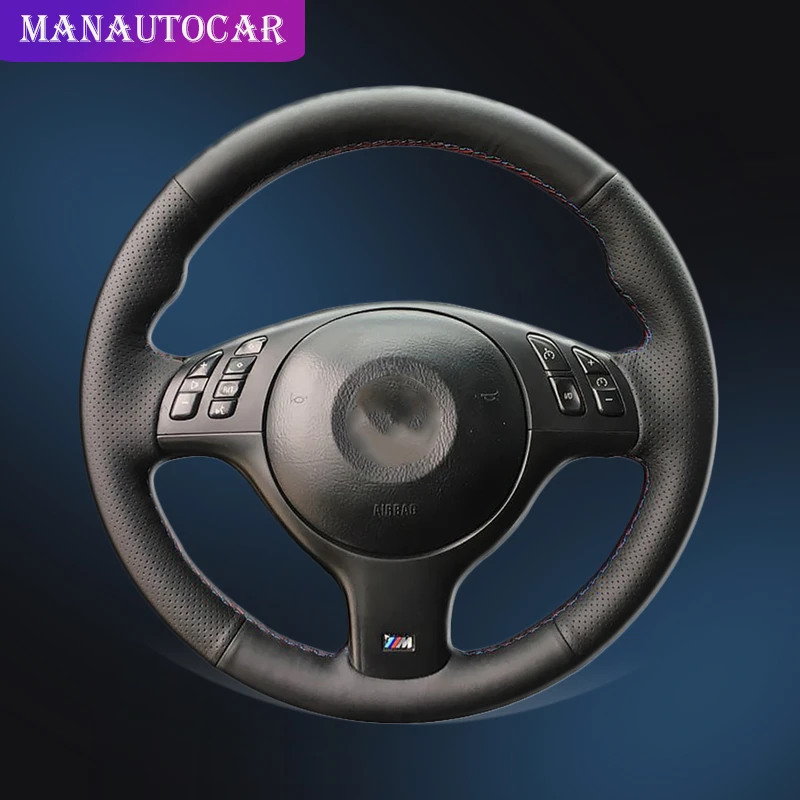 Кожаная оплетка из микрофибры на рулевом колесе для BMW E46 E39 330i 540i 525i 530i 330Ci M3 2001 2003