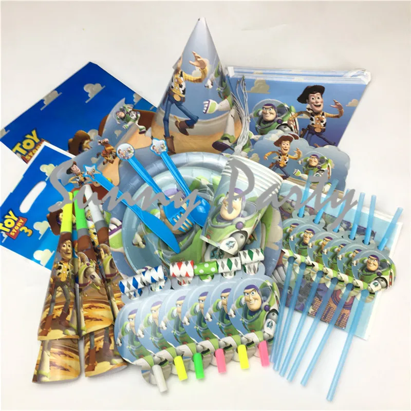 

101pcs/loot Toy Story Disposable Tableware Set Story Theme Birthday Baby Shower Paper Plate Cup Party Decoration Supplies