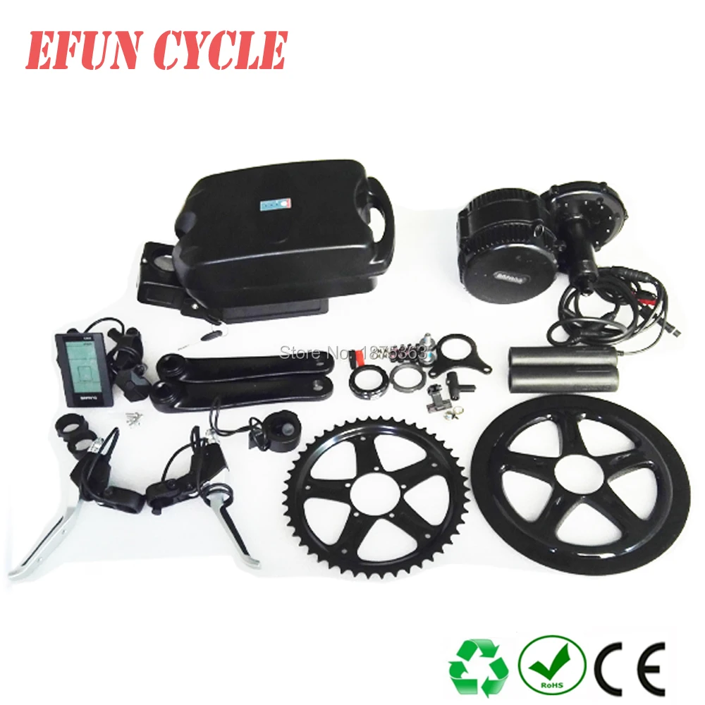 

E-bicyle kits 8Fun/Bafang BBS02 36V 500W mid drive motor kits with 36V 20.4Ah little frog battery for fat tire bike/city bike