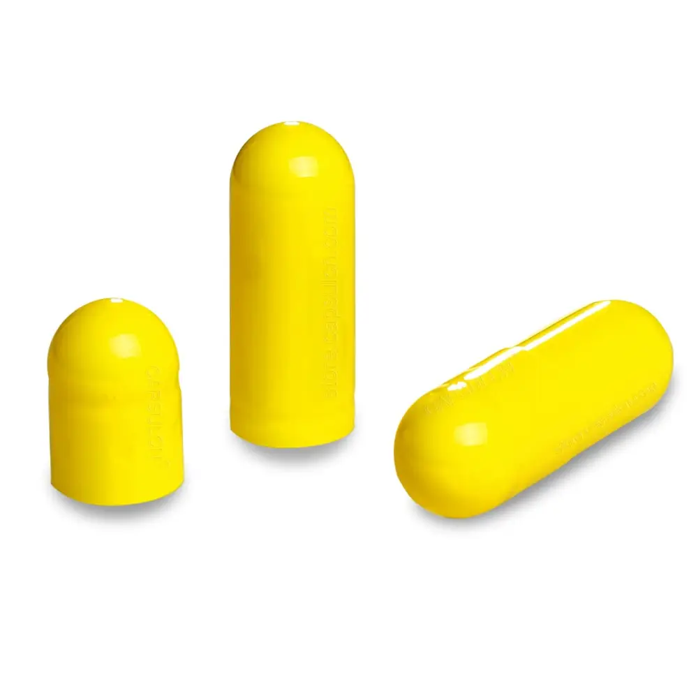 

Free Shipping!!! 5000 Pieces / Carton Size 0 Empty Separated Gelatin Capsules For Capsule Filler Machines Yellow Colored
