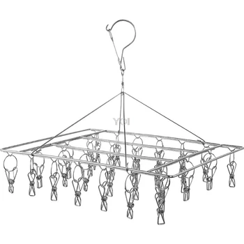 

Stainless Steel Hanging Drying Rack Pins 30 Clips Clothespins Laundry Clamp For Socks Baby Clothes Bra Towel Underwear Hat Scarf