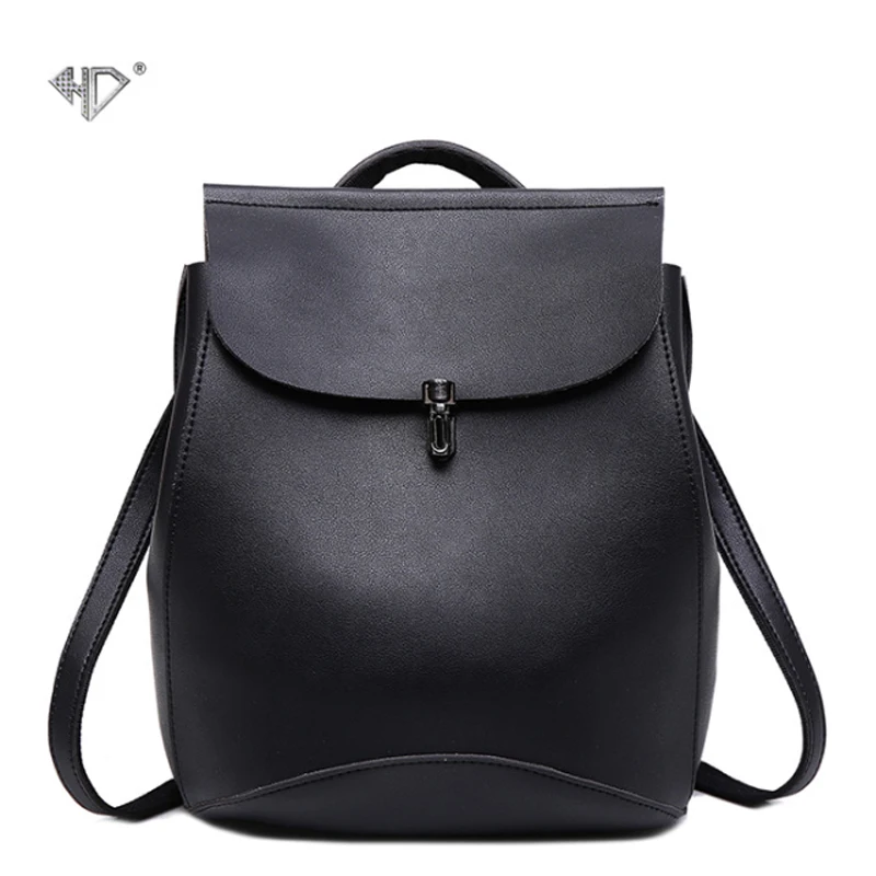 HD New Fashion Women Backpacks Shoulder Bag High Quality PU Leather Korean Style Female Backpack Teenagers