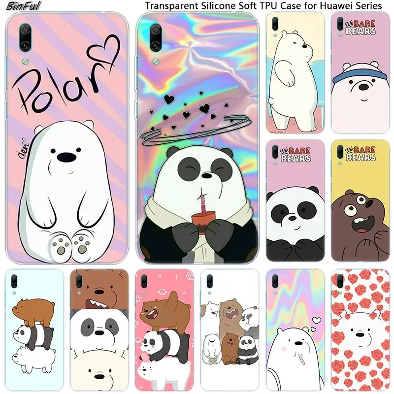 

Cute Cartoon we are bears Soft Silicone Phone Case for Huawei Mate 10 20 Lite Pro Enjoy 9S Y9 Y7 Y6 Y5 2019 2018 Pro 2017 Cover