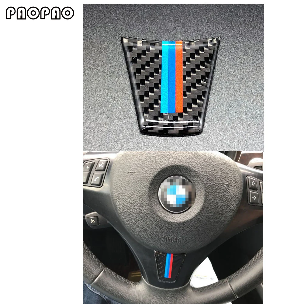 

For bmw z4 Steering Wheel Carbon Fiber M stripe Emblem Stickers Car Styling for e89 2009-2015 Accessories