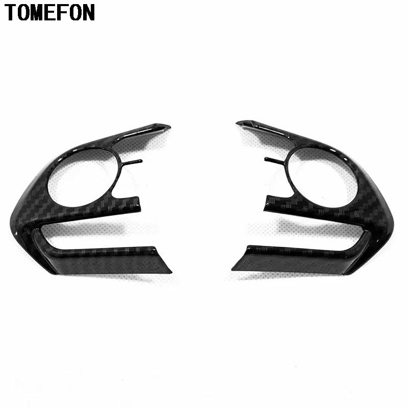 

TOMEFON For Toyota Camry XV70 2017 2018 2019 Steering Wheel Decoration Cover Trim Moulding Interior Accessories ABS Carbon Fiber