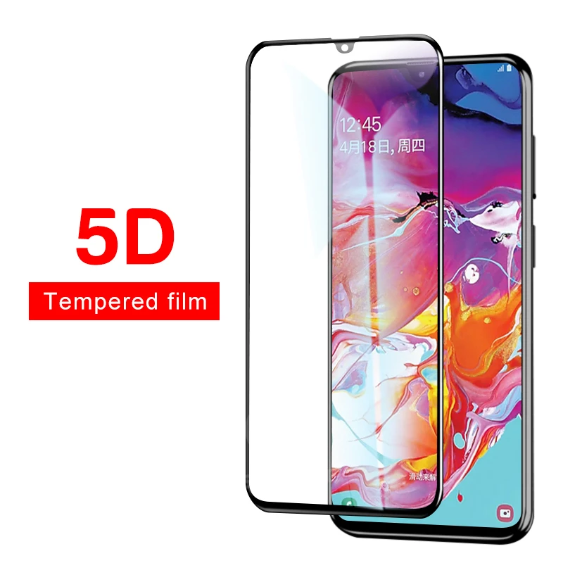5D взрывозащищенное Закаленное стекло для Samsung Galaxy A10 A30 A50 A70 полное покрытие
