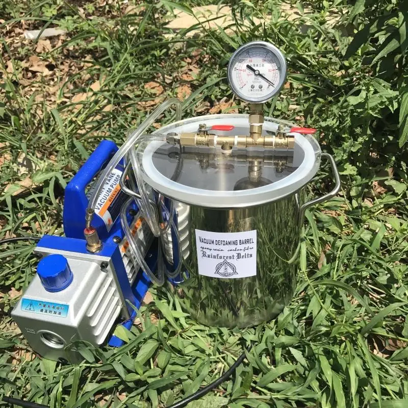 

1.6 Gallon Stainless Steel 304 Vacuum Chamber with 3 CFM 1 Stage Vacuum Pump Air HVAC 110V