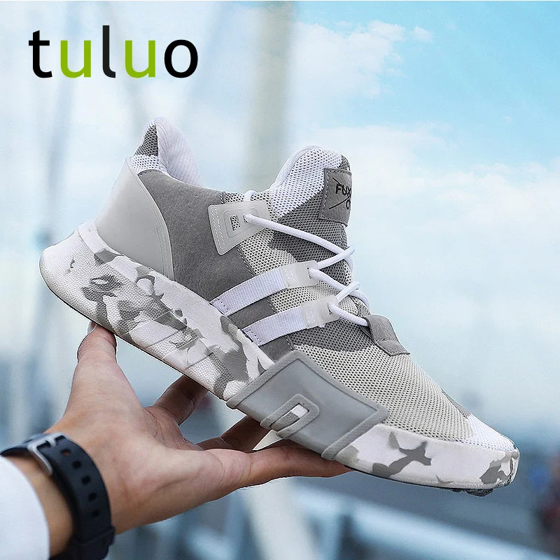 TULUO Men Camouflage Running Shoes Big Size Sneakers For Adult Male Trainers Summer Mesh Breathable Walking Jogging Sport | Спорт и